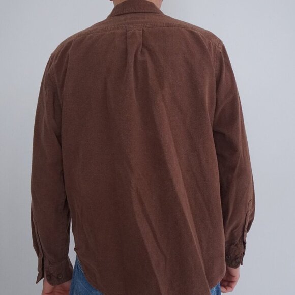 Vintage Eddie Bauer Brown Hunting Outdoors 100% Cotton Button Down Shirt L - Picture 2 of 11